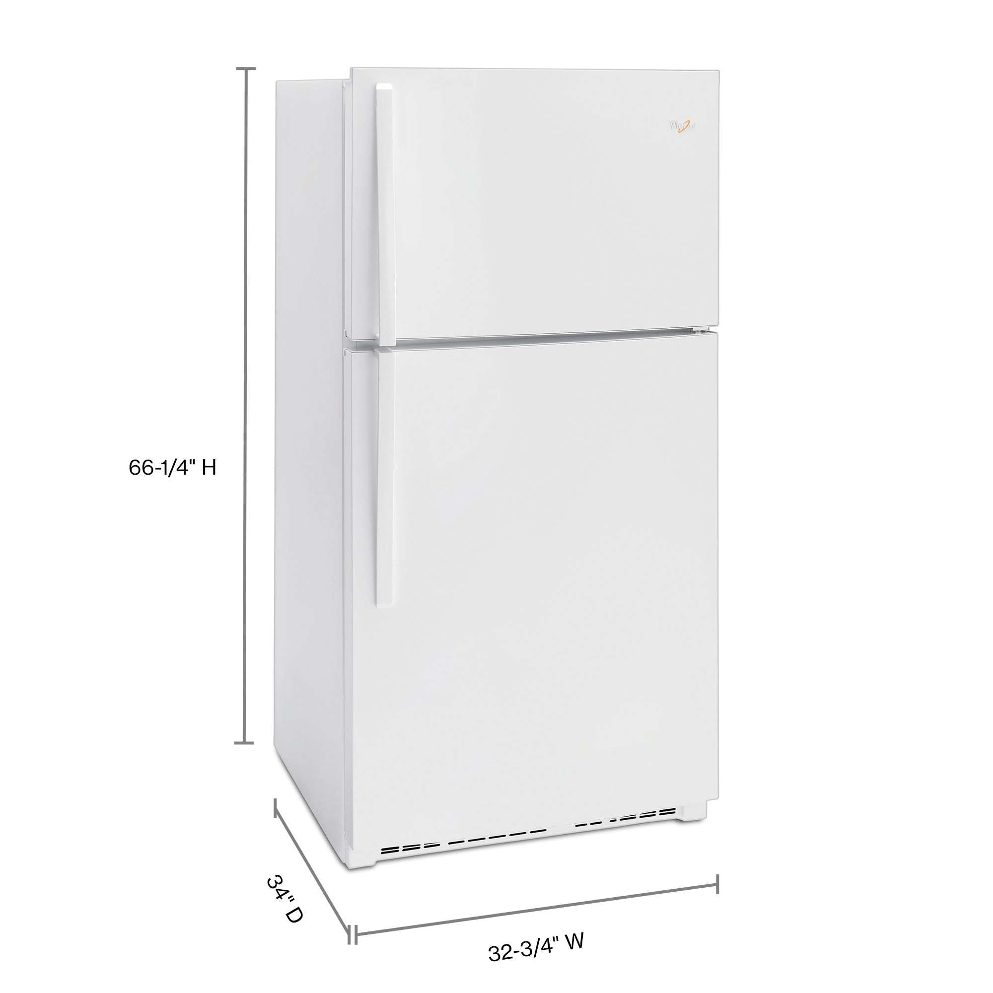 Whirlpool WRT541SZDW Top-Freezer Refrigerator, 21.31 cu-ft Overall, 15.18 cu-ft Refrigerator, 6.13 cu-ft Freezer, White
