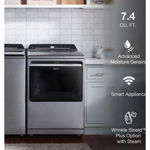 Whirlpool WED7120HC Electric Dryer, 7.4 cu-ft, Touch Control, Top Loading, Vented Vent, Hamper Door, Chrome Shadow