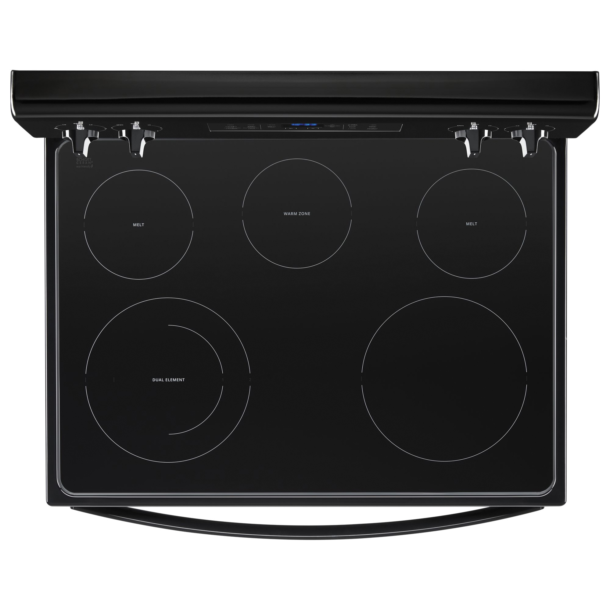 Whirlpool WFE505W0HB Electric Range, 29-7/8 in OAW, 5.3 cu-ft Oven, 100, 1200, 2500, 3000 W, 5-Burner, Black