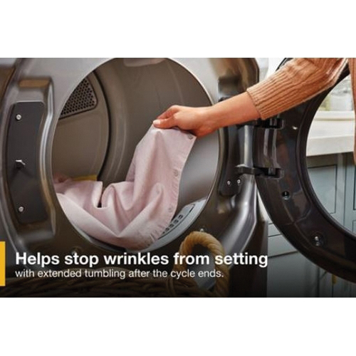 Whirlpool WED5605MC Electric Wrinkle Shield Dryer, 7.4 cu-ft, Touch Control, Front Loading, Vented Vent, Chrome Shadow