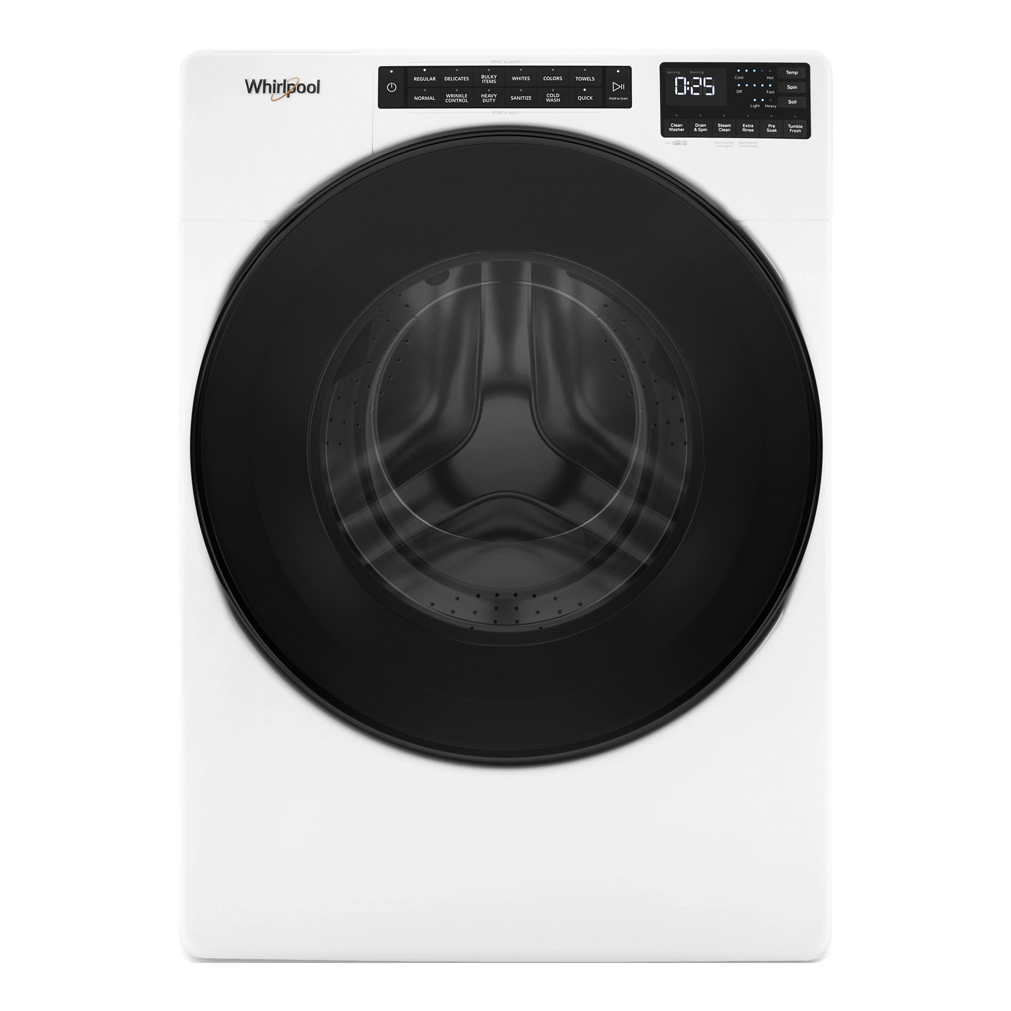 Whirlpool WFW5605MW Front Load Washer, 4.5 cu-ft, 120 VAC, Digital Control, Stainless Steel, White