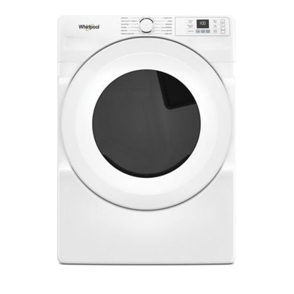 Whirlpool WED4720RW Electric Dryer, 7.4 cu-ft, Button, Knob Control, Front Loading, Reversible, Side Swing Door, White