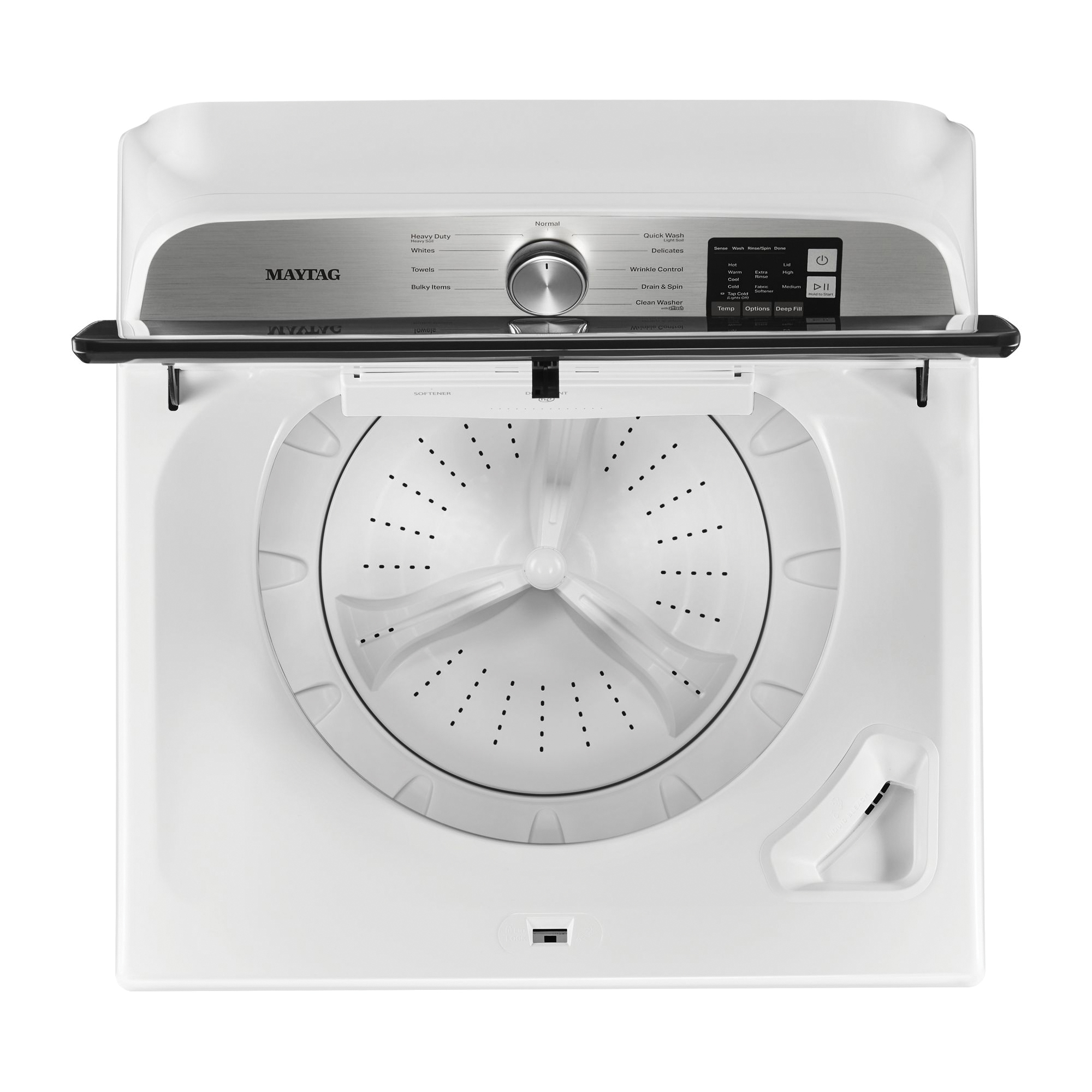 Maytag MVW6200KW Top Load Washer, 4.8 cu-ft, 120 VAC, Knob Control, Stainless Steel, White