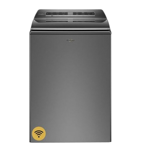 Whirlpool WTW7120HC Top Load Washer, 5.3 cu-ft, 120 VAC, Touch Control, Stainless Steel, Chrome Shadow