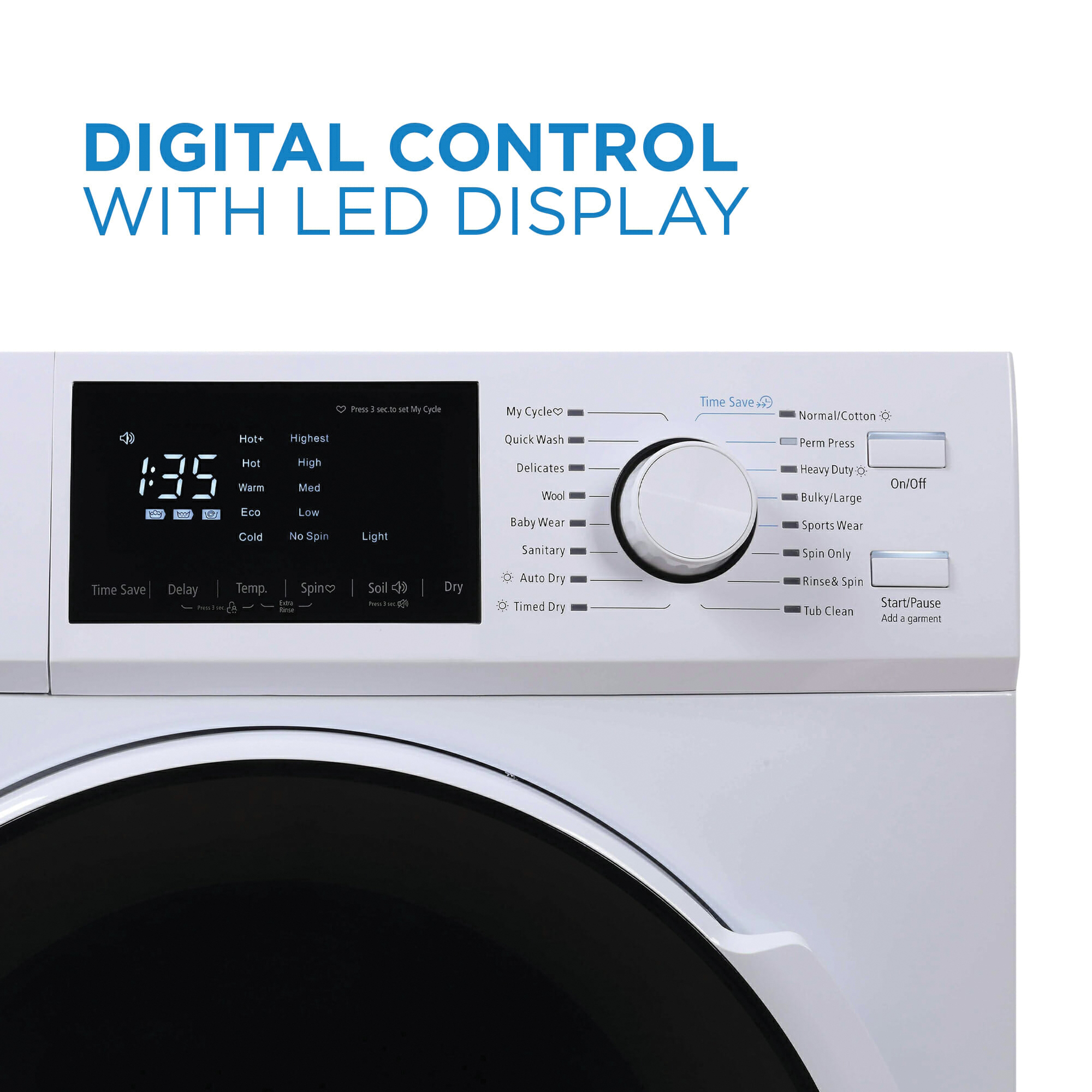 Danby DWM120WDB-3 All-in-One Washer/Dryer, 2.7 cu-ft, Knob Control, Front Loading, Ventless Vent, Stainless Steel, White