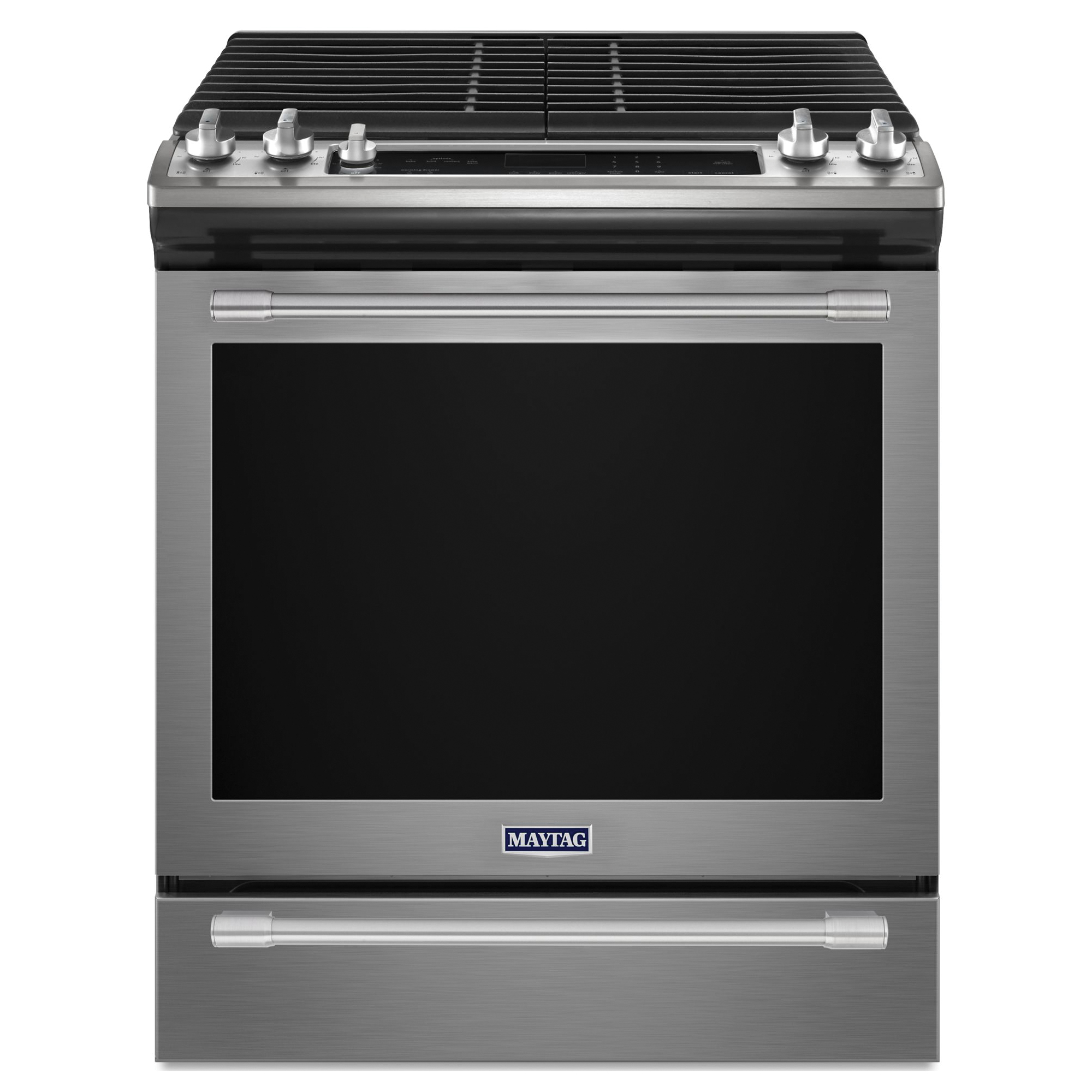 Maytag MGS8800FZ Gas Range, 5.8 cu-ft Oven, 29-7/8 in OAW, 5-Burner, Stainless Steel/Steel