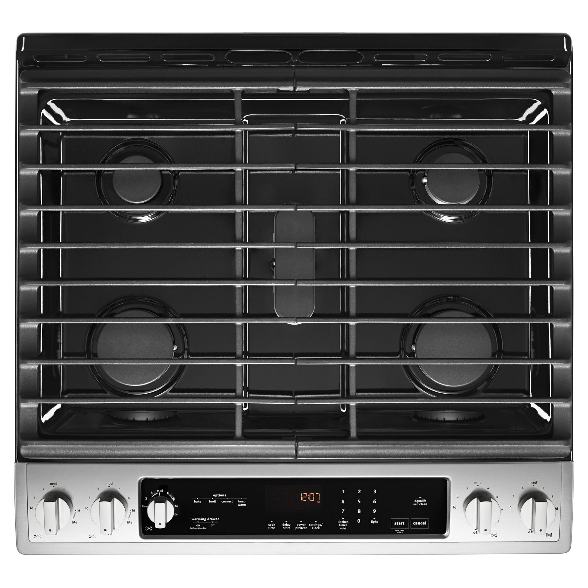 Maytag MGS8800FZ Gas Range, 5.8 cu-ft Oven, 29-7/8 in OAW, 5-Burner, Stainless Steel/Steel