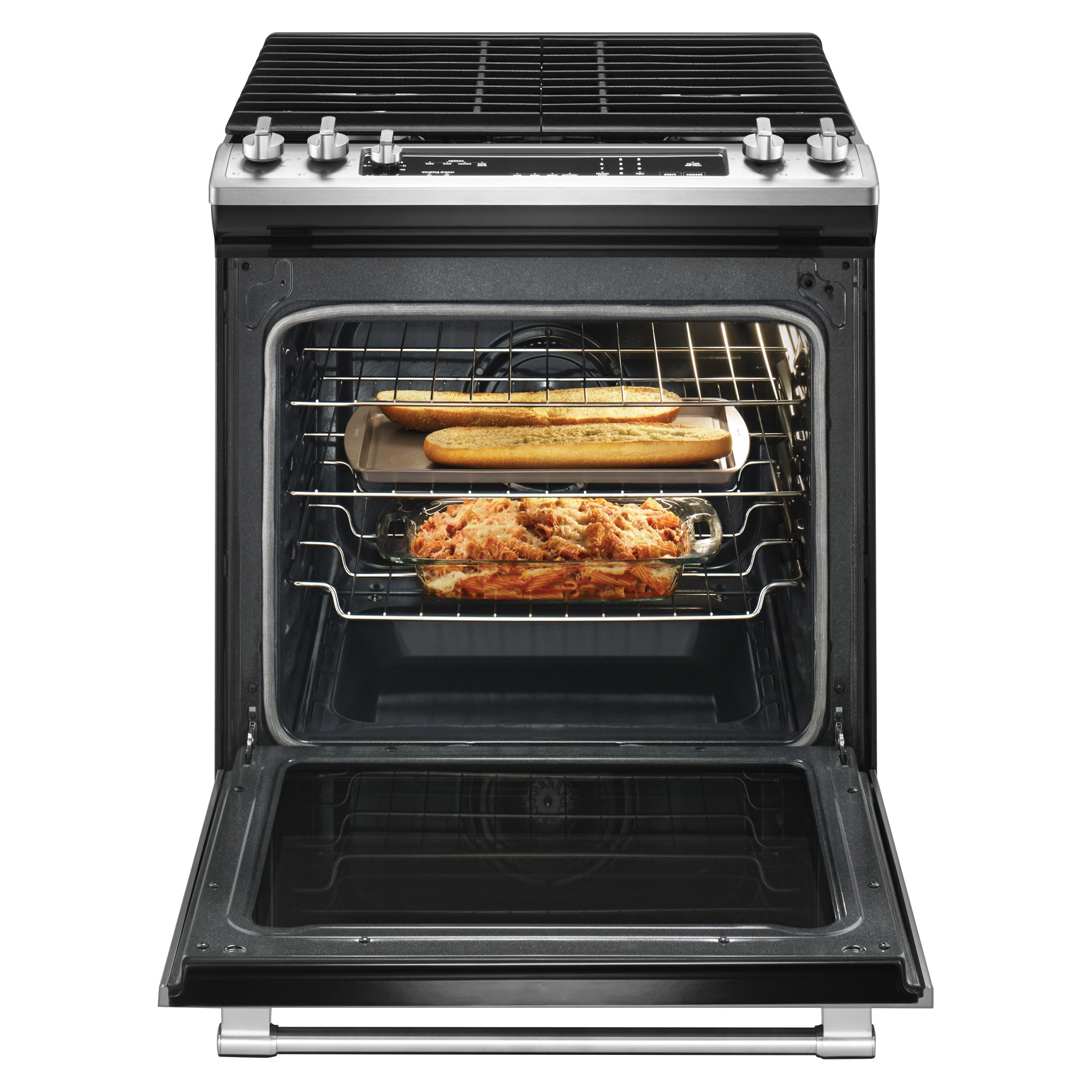 Maytag MGS8800FZ Gas Range, 5.8 cu-ft Oven, 29-7/8 in OAW, 5-Burner, Stainless Steel/Steel