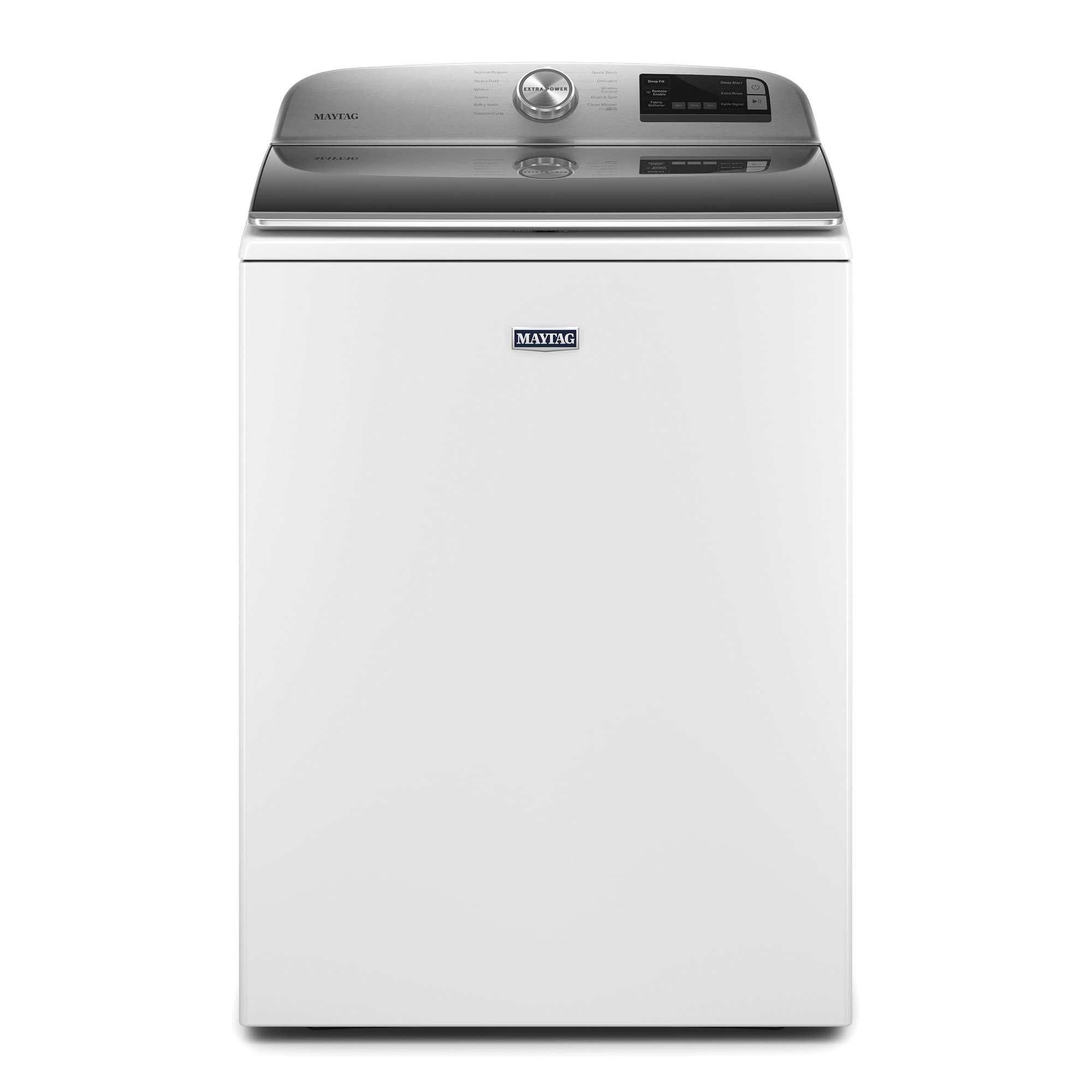 Maytag MVW6230HW Top Load Washer, 4.7 cu-ft, 120 VAC, Knob Control, Stainless Steel, White