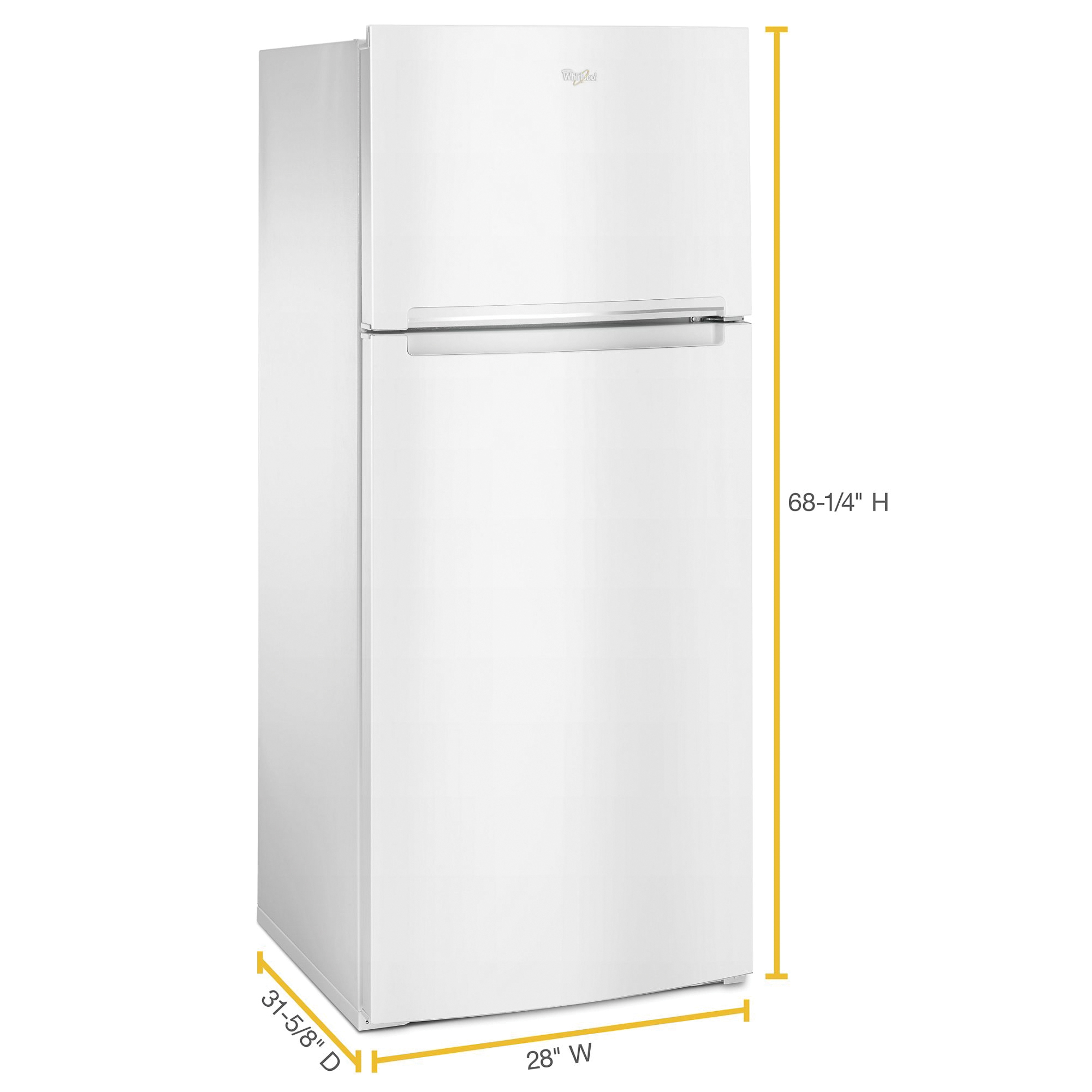 Whirlpool WRT518SZFW Top-Freezer Refrigerator, 17.64 cu-ft Overall, 14 cu-ft Refrigerator, 4 cu-ft Freezer, 2-Door
