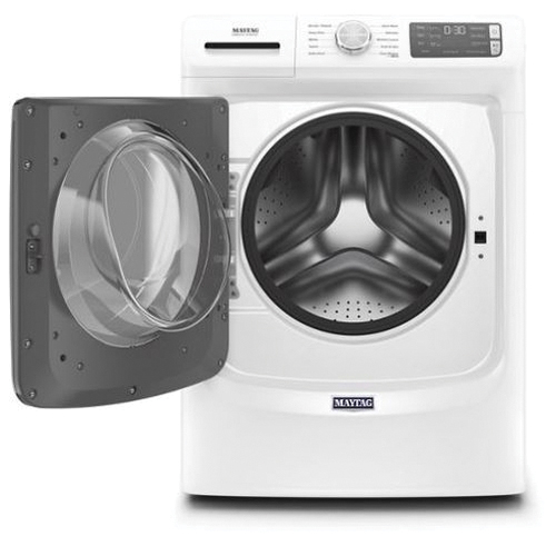 Maytag MHW5630HW Front Load Washer, 4.5 cu-ft, 120 VAC, Knob Control, Stainless Steel, White