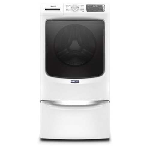 Maytag MHW5630HW Front Load Washer, 4.5 cu-ft, 120 VAC, Knob Control, Stainless Steel, White