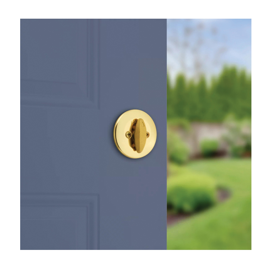 Kwikset 600 Series 96600-747 Deadbolt, 3 Grade, Keyed Different Key, Metal, Polished Brass, 2-3/8 to 2-3/4 in Backset - 5