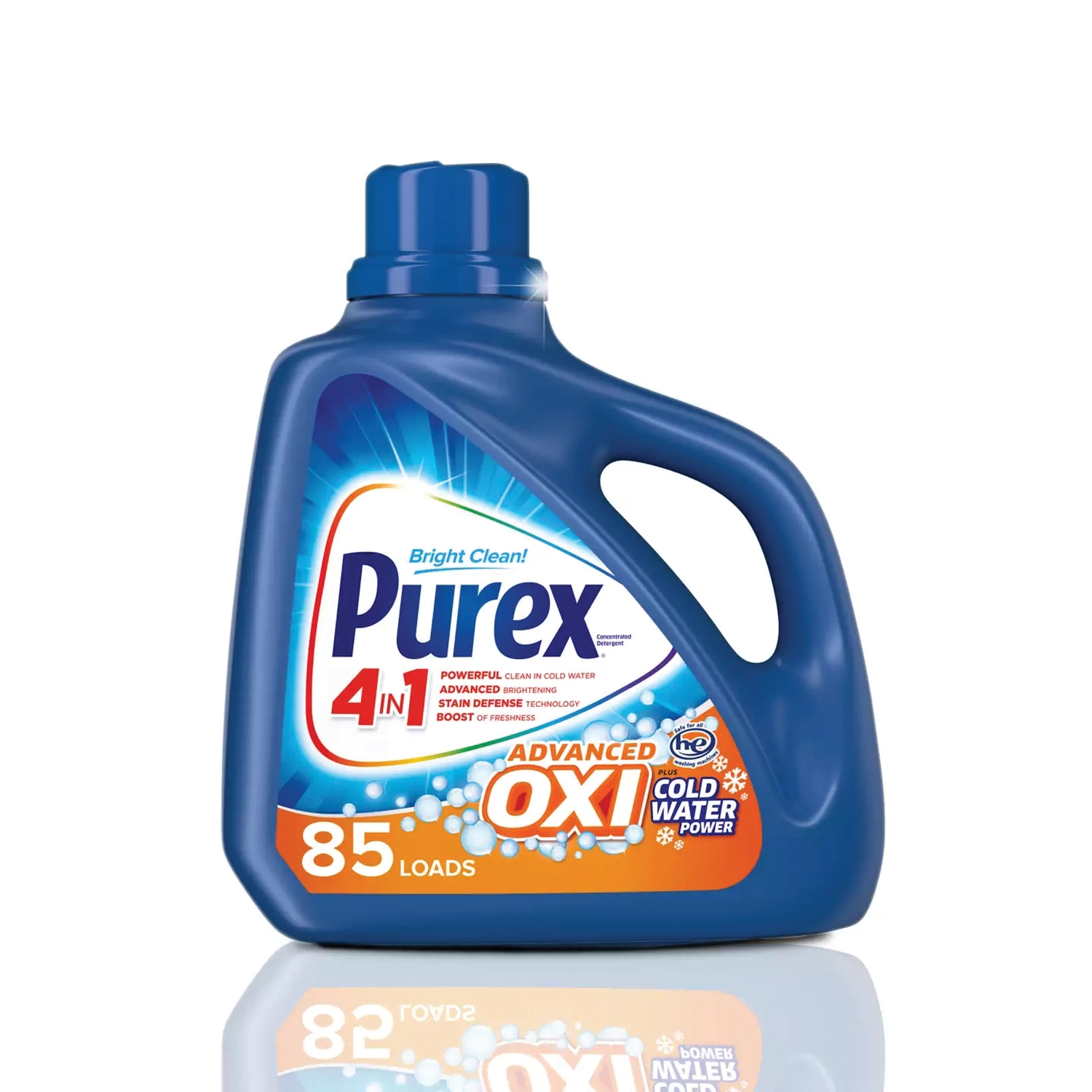 Advanced Oxi + Coldwater Power 2768223 Laundry Detergent, 128 oz Bottle, Liquid, Characteristic