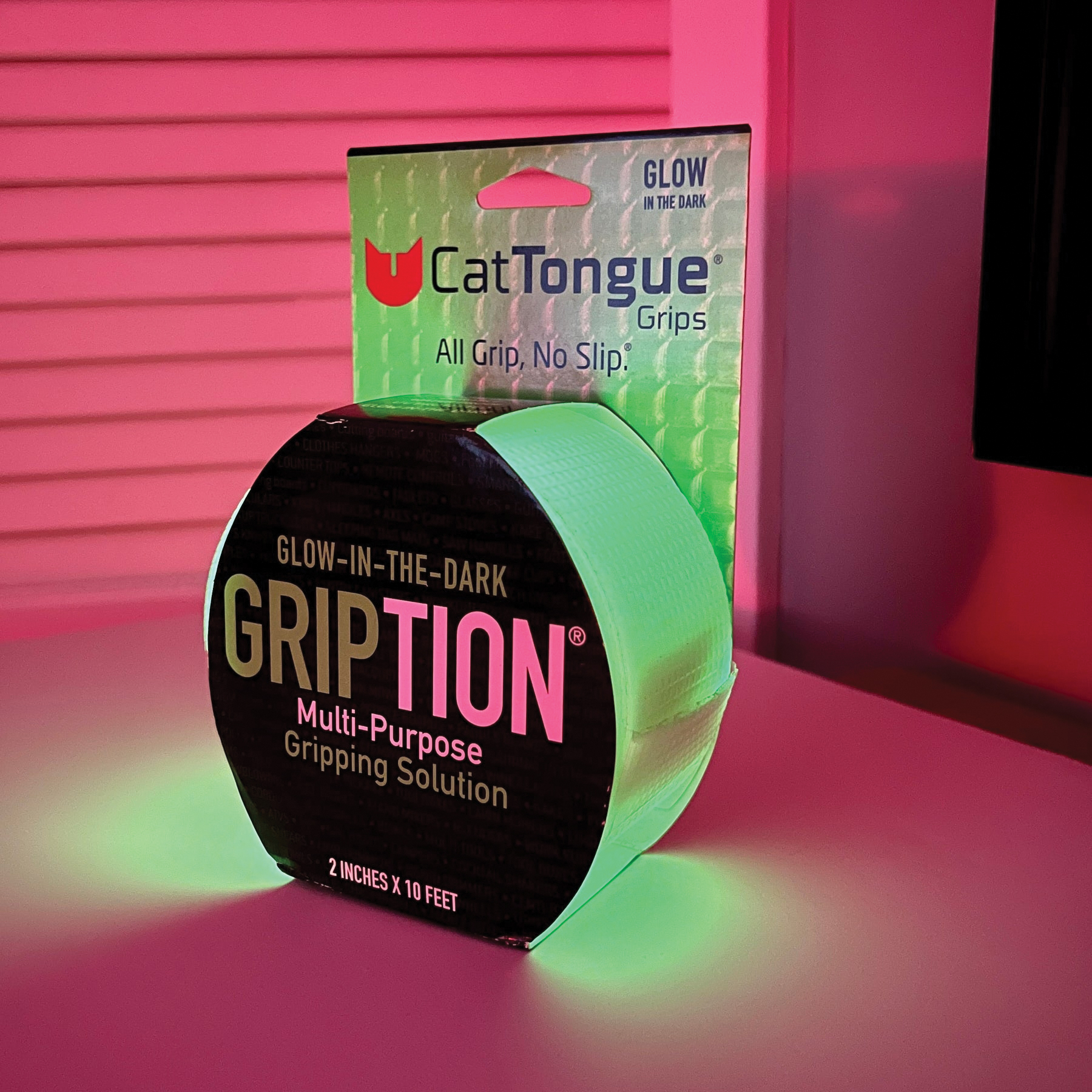 Anti-Slip Tape, CatTongue Grips, Gription 10 ft L, 2 in W, White - 2