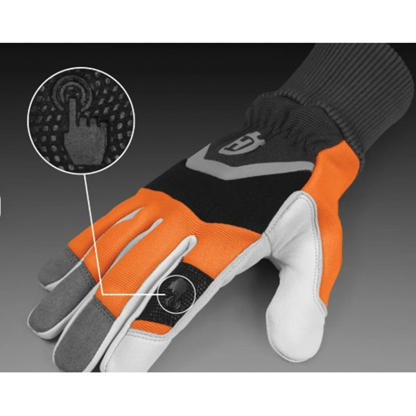 Functional Saw Protective Gloves, Husqvarna, M, Soft Knitted Cuff - 3