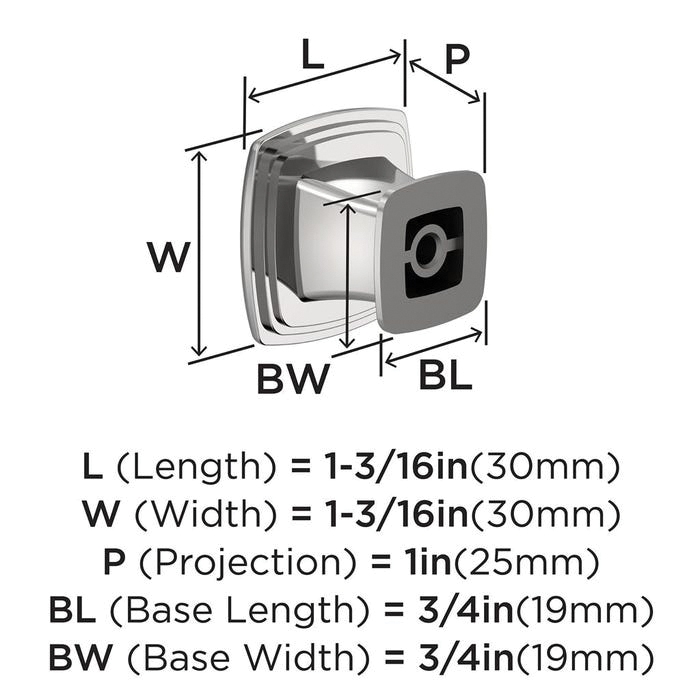 Amerock Everyday Basics Garfield Series BP3702026 Cabinet Knob, 1 in Projection, Zinc, Polished Chrome