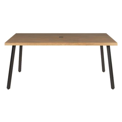 8109774 Dining Table, 66 in W, 40 in D, 28 in H, Steel Frame, Rectangular Table, Metal Table, Brown Table