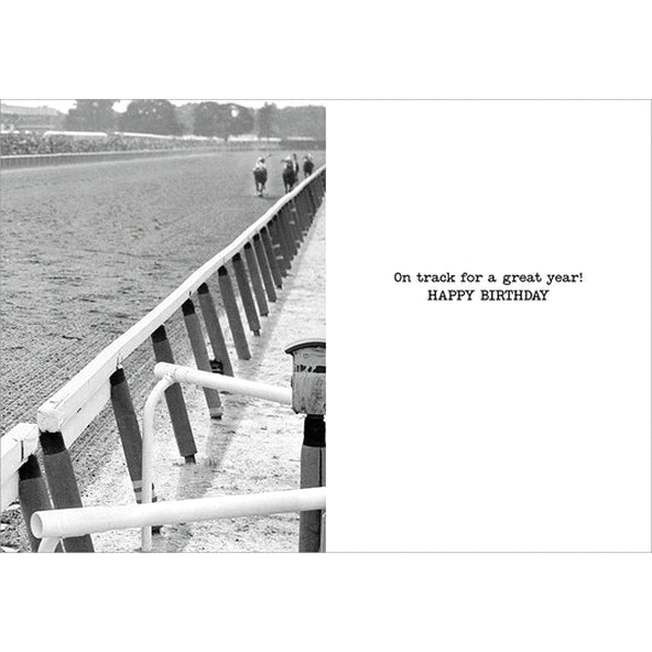 Avanti Press 206405 Secretariat Card, 4-3/4 in W, 6.7 in H, Birthday, On track for a great year! Happy Birthday, Paper - 2