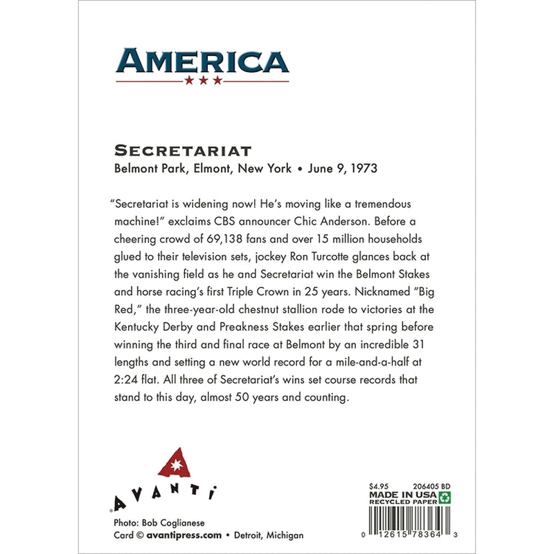Avanti Press 206405 Secretariat Card, 4-3/4 in W, 6.7 in H, Birthday, On track for a great year! Happy Birthday, Paper - 3