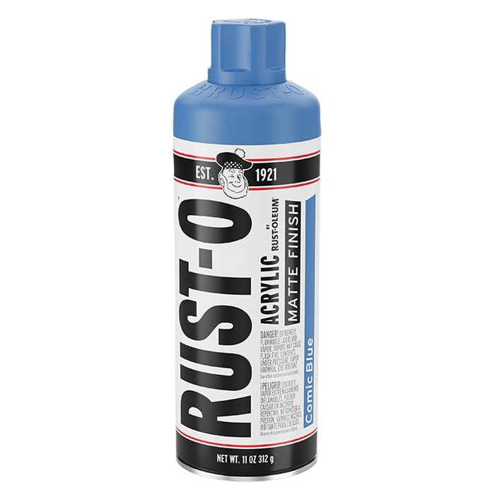 Rust-O 392200 Artist Paint, Matte, Comic Blue, 11 oz Aerosol Can