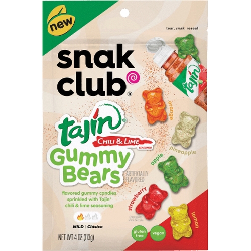 1721906 Gummy Bears, Tajin Chilli and Lime, 4 oz Resealable Bag