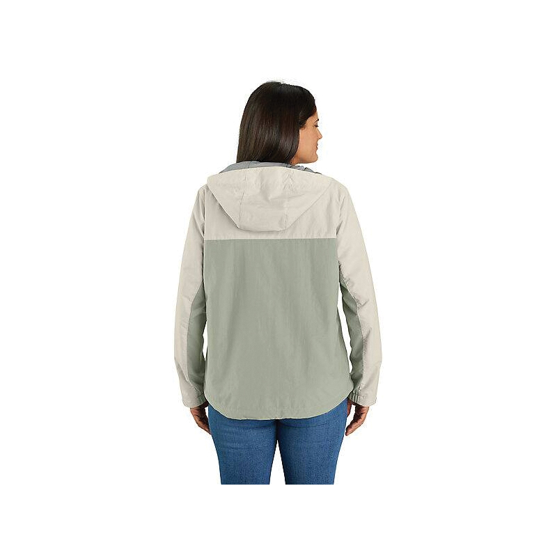 Carhartt Rain Defender Series 105861-GK9-L Lightweight Packable Anorak Jacket, L, Nylon, Chalk/Sage, Hooded, Zipper - 2