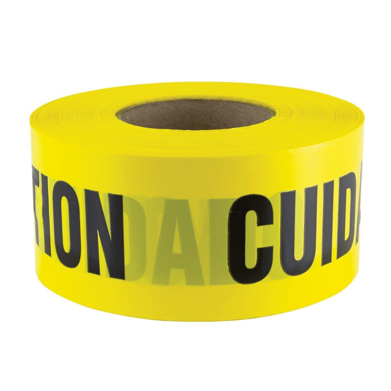 600CB-300 Barrier Tape, 300 ft L, 3 in W, CAUTION, Yellow Background