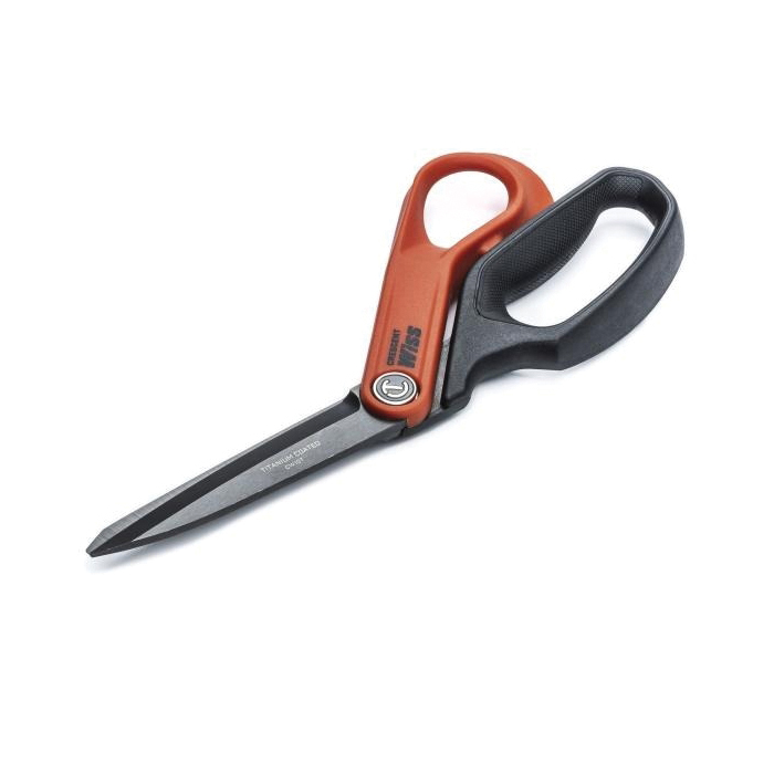 Crescent Wiss CW10T Tradesman Shear, 10 in OAL, 3-3/4 in L Cut, Steel Blade, Ergonomic, Offset Handle, Rawhide Handle