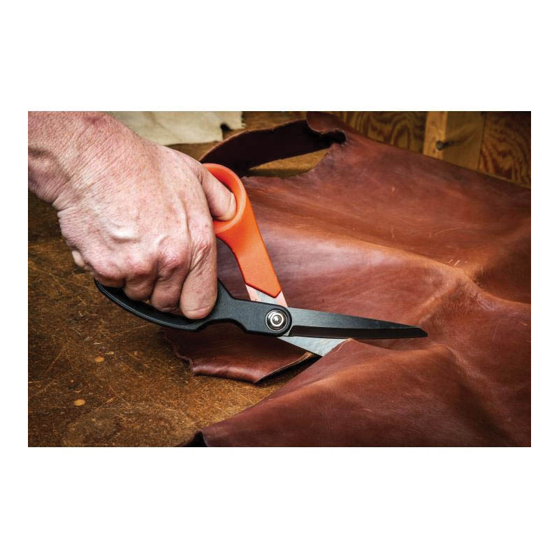 Crescent Wiss CW10T Tradesman Shear, 10 in OAL, 3-3/4 in L Cut, Steel Blade, Ergonomic, Offset Handle, Rawhide Handle