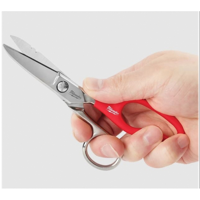Milwaukee 48-22-4049 Electrician Scissors, 6-1/2 in OAL, 2 in L Cut, Stainless Steel Blade, Extended Handle - 2