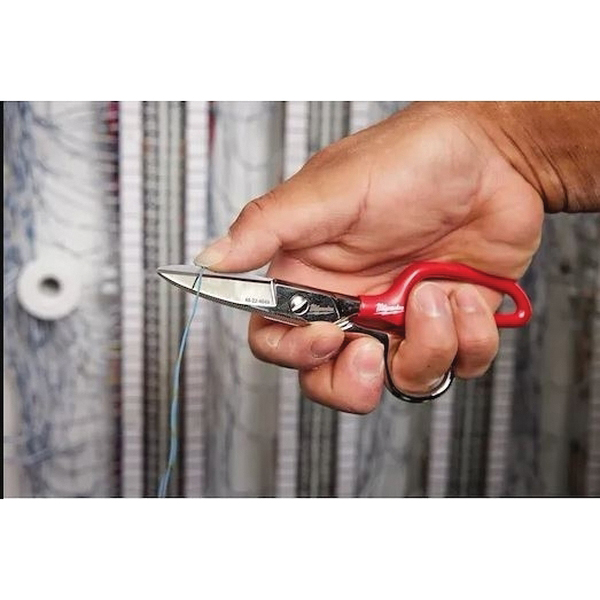 Milwaukee 48-22-4049 Electrician Scissors, 6-1/2 in OAL, 2 in L Cut, Stainless Steel Blade, Extended Handle - 3