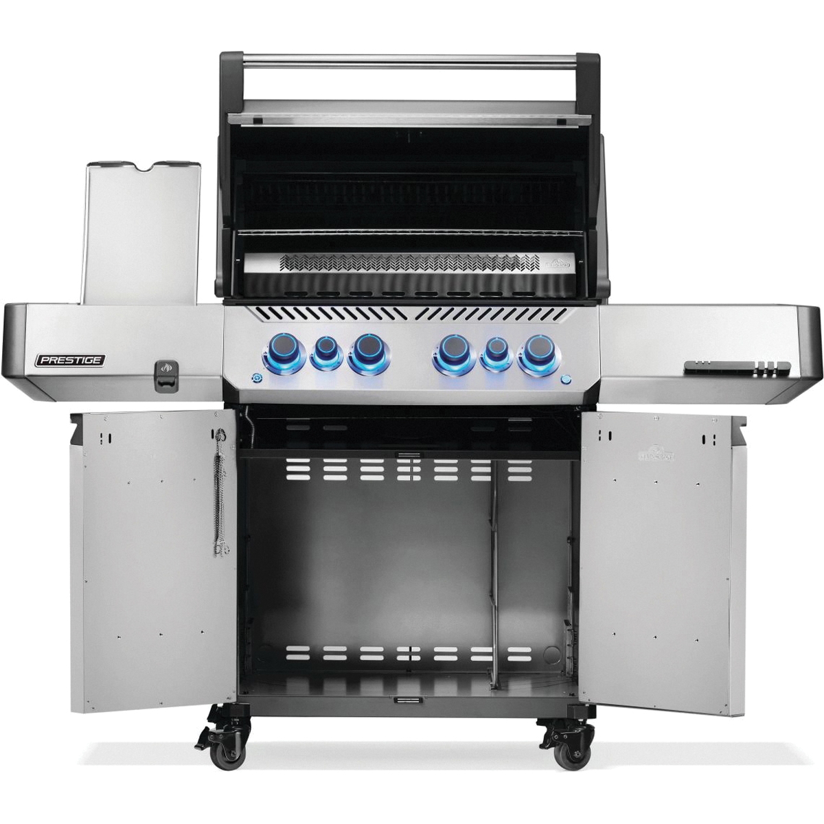Napoleon Prestige 500 Series P500VRSIBPSS Gas Grill, 82,000 Btu, Propane, 6-Burner, Rack Tucks-Up Storage - 2