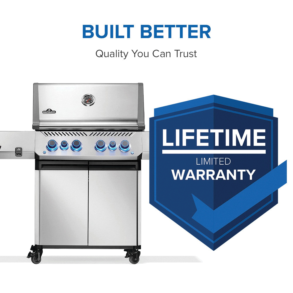 Napoleon Prestige 500 Series P500VRSIBPSS Gas Grill, 82,000 Btu, Propane, 6-Burner, Rack Tucks-Up Storage - 3