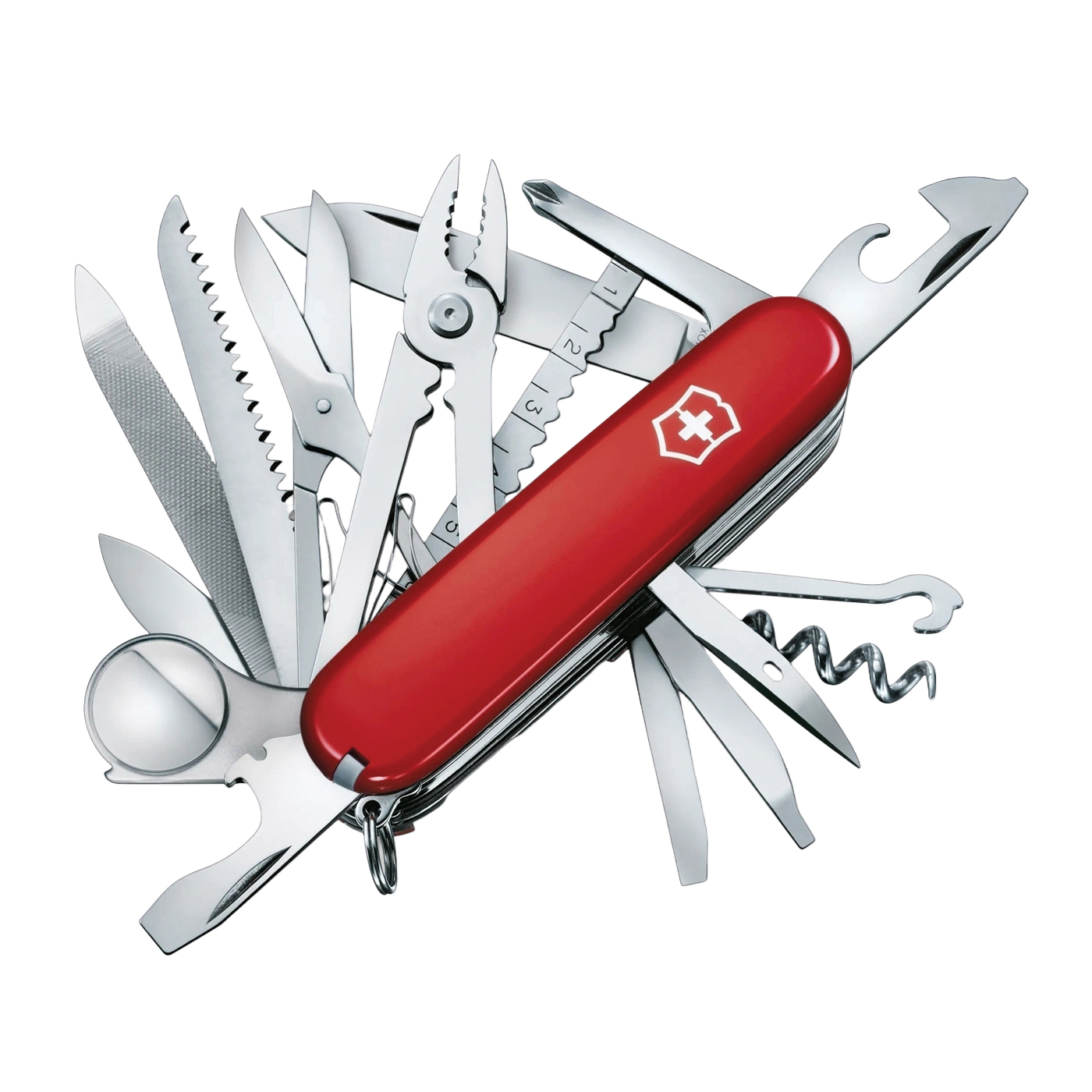 Swiss Champ Series 1.6795 Pocket Knife, 33-Function, ABS/Cellidor, Red
