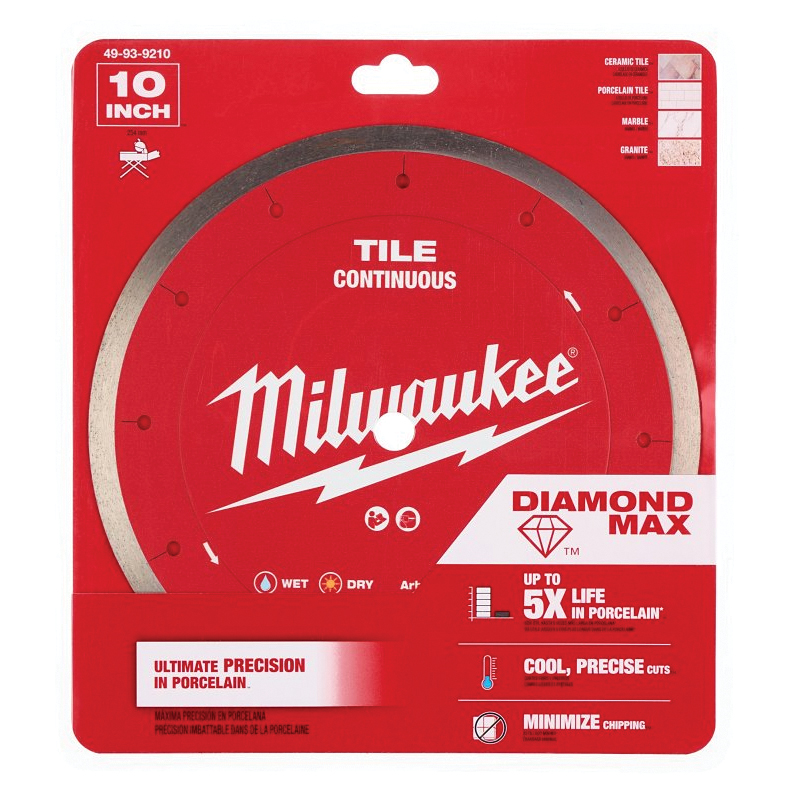 DIAMOND MAX 49-93-9210 Saw Blade, 10 in Dia, 5/8 in Arbor, Continuous Rim