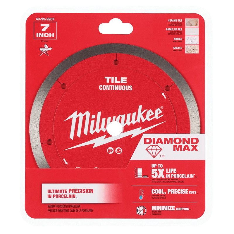 DIAMOND MAX 49-93-9207 Saw Blade, 7 in Dia, 5/8 in Arbor, Continuous Rim