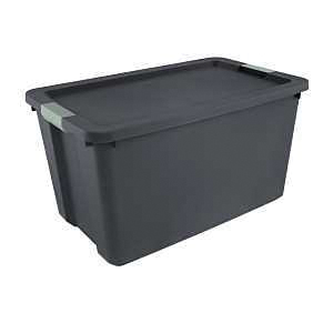 22193V04 Storage Tote, Polypropylene, Flat Gray, 31-5/8 in L, 20 in W, 17-1/4 in H