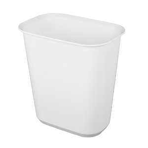 10478006 Rectangular Waste Basket, 5.5 gal, White