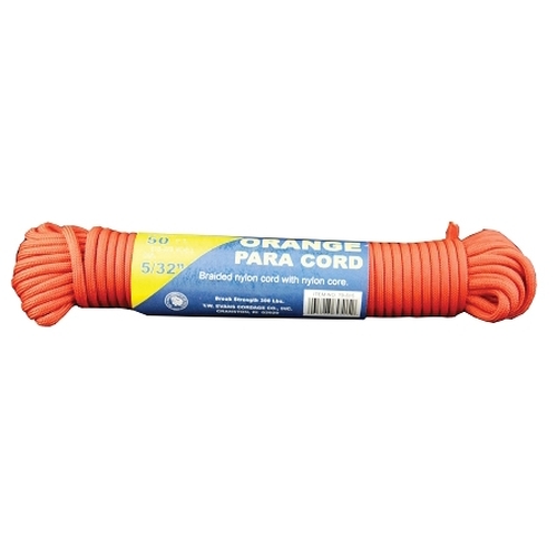 79-515 Paracord, 5/32 in Dia, 50 ft L, 110 lb Working Load, Nylon, Orange