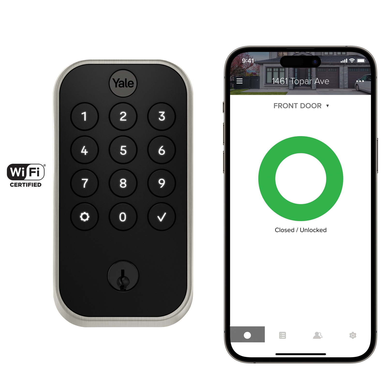 Assure Lock 2 Series YRD410-WF1-619 Keypad with Wi-Fi, Grade 2 Grade, Zinc, Satin Nickel, KW15 Keyway