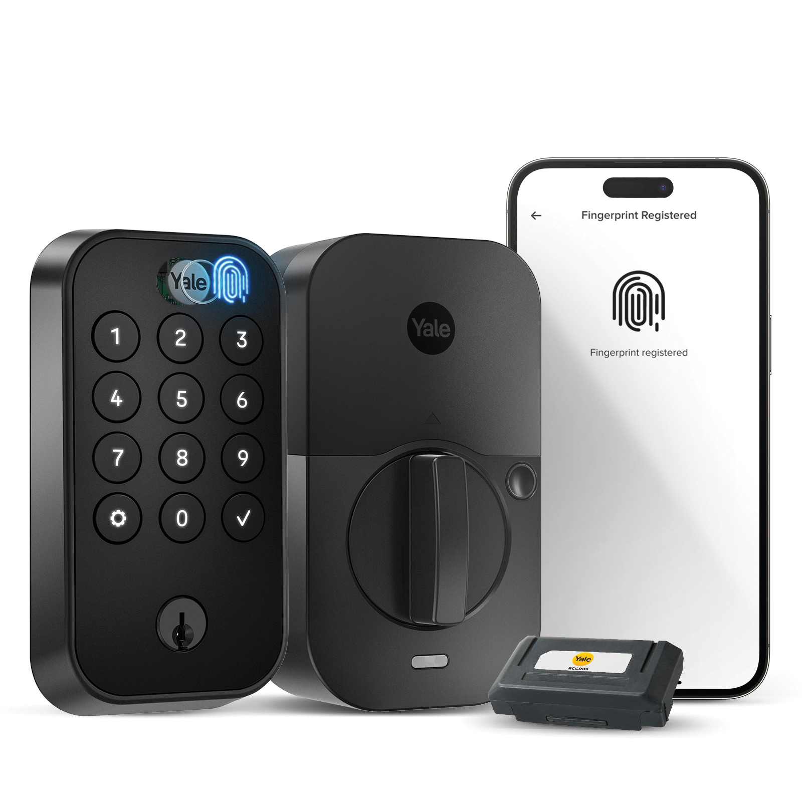 Assure Lock 2 Touch Series YRD410-F-WF1-BSP Keypad with Wi-Fi, Grade 2 Grade, Black Suede, 2-3/8, 2-3/4 in Backset