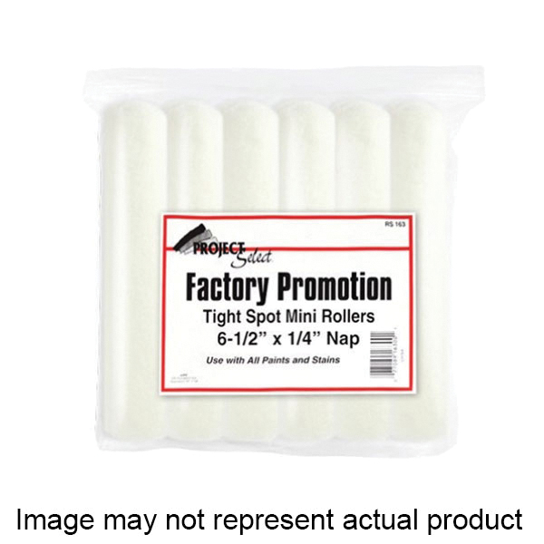 Project Select Series RS164 0650 Mini Roller Refill, 3/8 in Thick Nap, 6-1/2 in L