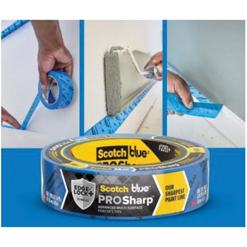 Scotch PROSharp Series 2093+-36EC Painter's Tape, 60 yd L, 1.41 in W, Crepe Paper Backing, Blue - 4