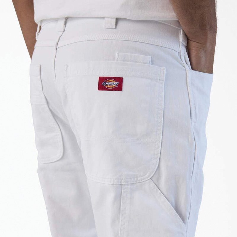 Dickies A861G0WH38X34 Painter's Pants, 38 in, 34 in L, Wh