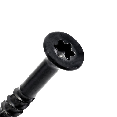 116983 Exterior Screw, #10 Thread, 2 in L, Serrated Hi-Lo Thread, Flat Head, Torx Drive, Three-Sided Pyramid Point