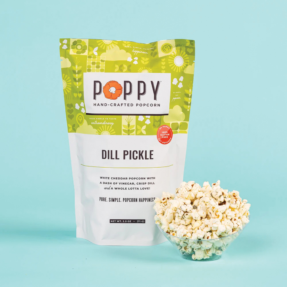 Poppy Handcrafted Popcorn DPMBC Popcorn, Dill Pickel, 3 oz Bag - 3