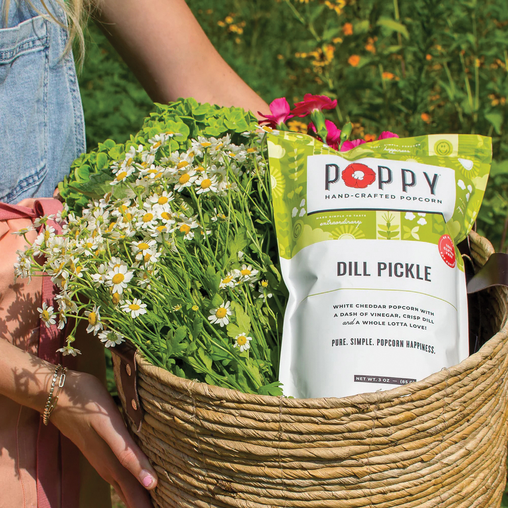 Poppy Handcrafted Popcorn DPMBC Popcorn, Dill Pickel, 3 oz Bag - 4