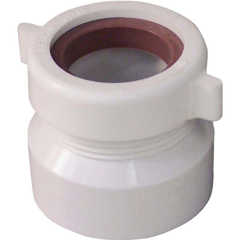 192859A Trap Pipe Adapter, 1-1/2 x 1-1/4 x 1-1/2 in, MNPT x Hub, PVC, White