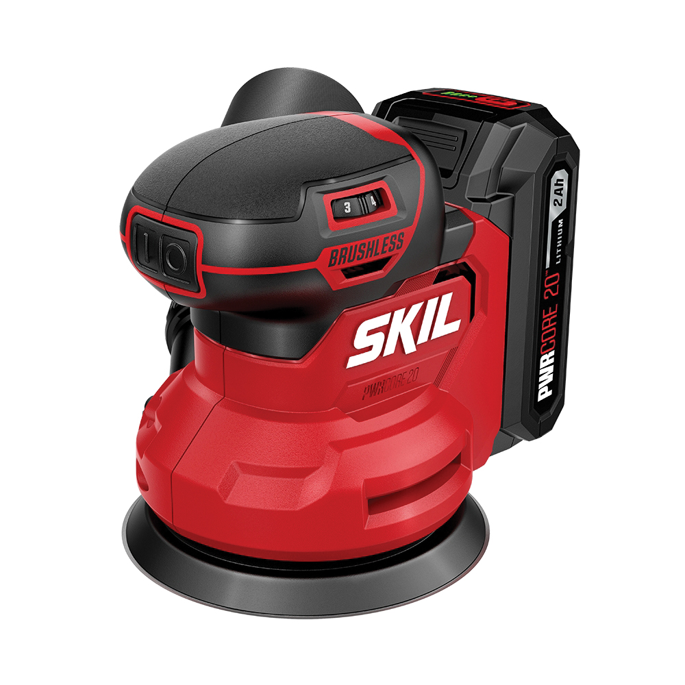 SR7603B-10 Orbital Sander Kit, Battery Included, 20 V, 2 Ah, 5 in Pad/Disc, 7000 to 11,000 opm Load Speed